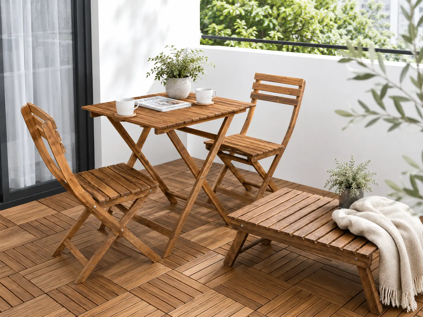 Acacia Wood Bathroom Slatted Mat Wholesale